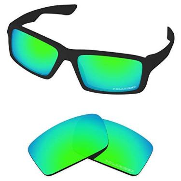 Imagem de Tintart Lentes de substituição de desempenho compatíveis com Oakley Twitch polarizadas gravadas - verde esmeralda