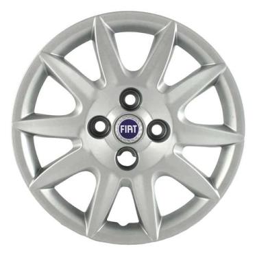 Imagem de Calota Aro 14 096CB-PTA + Emblema Alumínio Fiat A - Garagem Online Gri