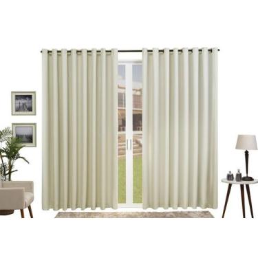 Imagem de Cortina  Lisa Corta Luz Ilhós tabaco 4,00x2,80 - Empório Luz, Palha