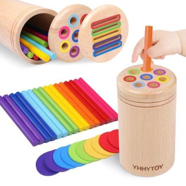 Imagem de Brinquedos Montessori YHHYTOY para criança de 3 anos que classifica co