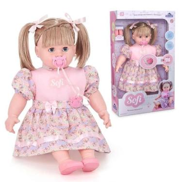 Imagem de Boneca 55cm Sofi Fala 74 Frases Educativas Abre Fecha Olhos - Adijomar