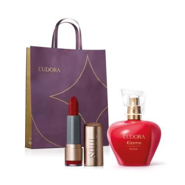 Imagem de Combo Kiss Me Please Desodorante Colônia 50ml + Batom Matte Vermelho P