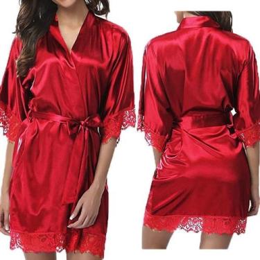 Imagem de plus Size Brilhante Seda Gelo Camisola Feminina Pijama Homewear Tendên