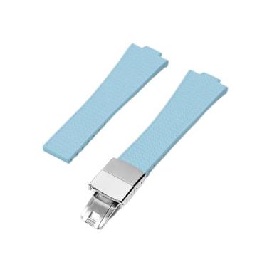 Imagem de Pulseiras de relógio – Pulseira de borracha de liberação rápida para Tissot PRX 35/40 mm Quartzo/Powermatic 80 versões automáticas relógios para homens e mulheres, azul celeste