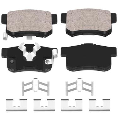 Imagem de HYFTJYZ Pastilhas de freio traseiras de substituição automotiva para Acura RDX, Honda Accord Crosstour/Crosstour/CR-V, pastilhas de freio de disco de cerâmica para rotores traseiros de carro, potência