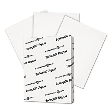 Imagem de Springhill Papel de cartolina branco de 21,6 cm x 28 cm, 40,8 kg, 163 g/m², 250 folhas (1 resma) – Papel de impressora leve premium, papel de impressora com acabamento suave para cartões de visita, Flyers, álbuns – 015101R