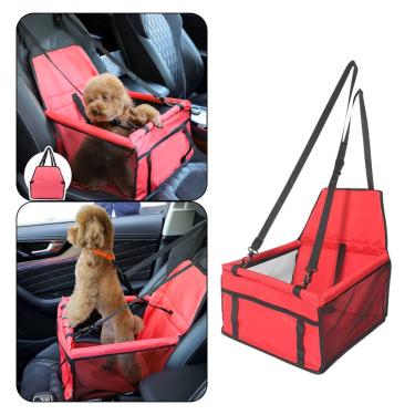 Imagem de Cadeirinha Assento Pet p/ Carro Transporte Cão Gato Vermelho