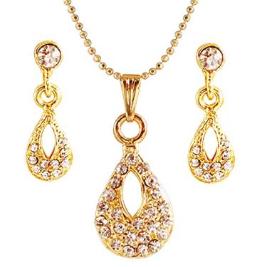 Imagem de Touchstone Conjunto de pingente indiano Bollywood tradicional exótico meenakari esmaltado lindo designer de joias para mulheres em tom de ouro antigo