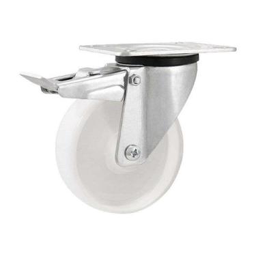 Imagem de Rodízio roda giratório freio nylon aço zincado 3" 76mm 100kg - VONDER
