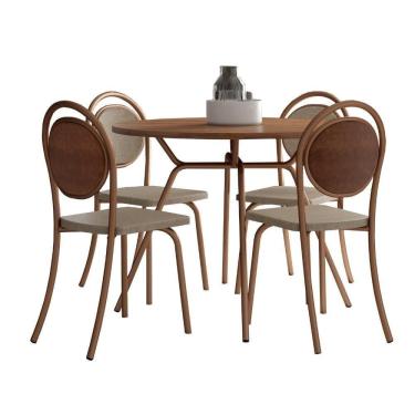Imagem de Conjunto Sala De Jantar 4 Cadeiras Nolita Carraro Fre/ros/are