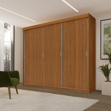 Imagem de Roupeiro Casal Luxo Imola 100% Mdf 3 Portas de Correr 5 Gavetas Trilho