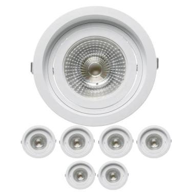 Imagem de 7 Spot Embutir Recuado Dirigível E27 Par30 Save Energy