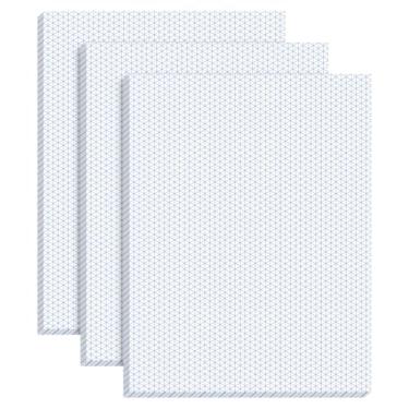 Imagem de MotiMind Bloco de papel milimetrico isométrico de 150 folhas para esboço de papel isométrico e blocos gráficos para projetos 3D, arquitetura, paisagismo, engenharia (21,6 x 28 cm)