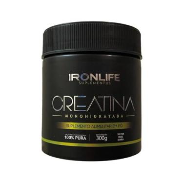 Imagem de Creatina Pura Iron Life 300g Monohridratada 100% de puresa, para atletas e musculação, de rápida absorção, eficiente, livre de glúten, sem sabor