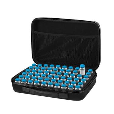 Imagem de Bolsa protetora de armazenamento com 60 compartimentos para diabéticos, peptídeos de insulina e peptídeos, estojo organizador de diabetes protetor de diabetes (preto) (60 compartimentos)