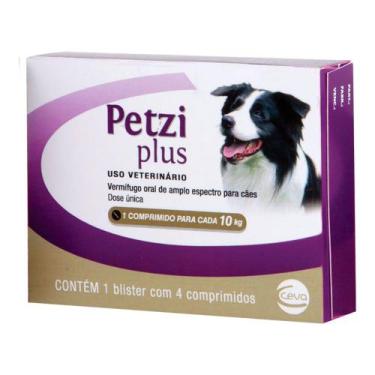 Imagem de Vermífugo Petzi Plus 800mg Cães 10kg 4 comprimidos - CEVA