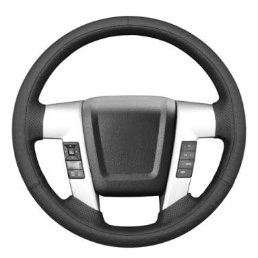 Imagem de MEWANT Capa de volante de carro para Ford F-150 2009-2014 Ford Expedition 2015-2017 couro costurado à mão