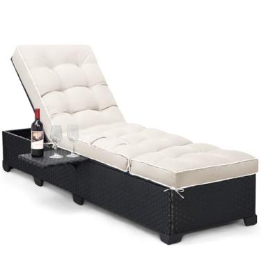 Imagem de Tycdiose Almofada de espreguiçadeira para ambientes externos, à prova d'água, antiderrapante, espreguiçadeira, para móveis de exterior, almofada espessa para espreguiçadeira de piscina, 190 x 58 x 12