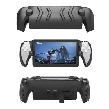 Imagem de JDDWIN Capa protetora compatível com Playstation Portal, capa dura e capa traseira de TPU com suporte ajustável para PS Portal (preto)