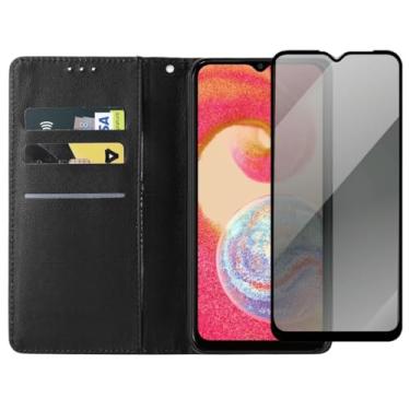 Imagem de Capa Carteira Para Galaxy A04E Capinha Flip Case + Película De Vidro 3D Privacidade Anti Spy