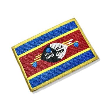 Imagem de BP0441-001 Bandeira Suazilândia Patch Bordado 7,5x5,0cm - BR44