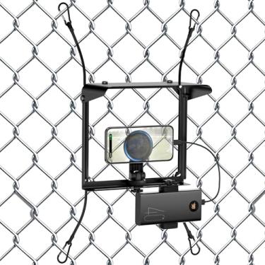 Imagem de CloudValley Suporte de cerca para telemóvel, conjunto para gravar jogos de beisebol de softball e ténis, preto