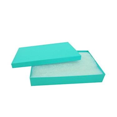 Imagem de TheDisplayGuys – Pacote com 25 caixas de joias de papel de papelão preenchidas com algodão #53 – verde-petróleo (13,7 cm x 9,9 cm x 2,5 cm) - para envio ou armazenamento