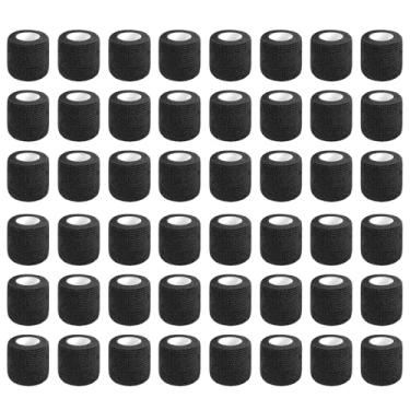 Imagem de Allruyee 48 Rolos De Bandagem Autoadesiva, Bandagem Coesiva De 2 Polegadas, Bandagem Elástica, Fita Adesiva Preta, Fita Autoadesiva Elástica Para Pulso, Tornozelo, Esportes, Inchaço, Entorses