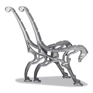 Imagem de Pés de Banco de Jardim em Alumínio Fundido Tamanduá - Par (Alumínio)