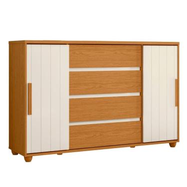 Imagem de Cômoda Quarto Evidenza com 4 Gavetas e 2 Portas de Correr
