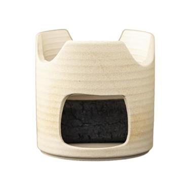 Imagem de Ioensy Bule de chá de porcelana chaleira tradicional chinesa para ferver água quente com alça anti-escaldadura para acampamento de piquenique, estilo H