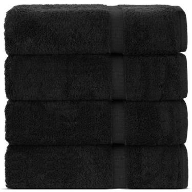 Imagem de Toalhas Chakir Turkish Linens 100% algodão, 4 peças de banho, preto