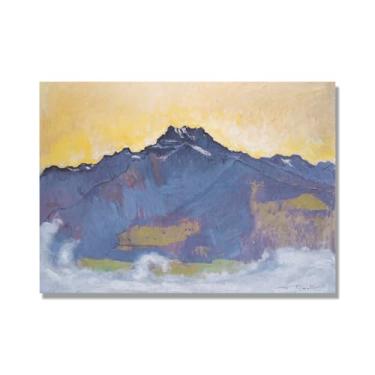 Imagem de Pinturas a óleo famosas, (paisagem 19) por Ferdinand Hodler, reprodução impressa em tela, arte de cenário para decoração de sala de estar. Somente tela 30x42cm-11,8x16,5 pol