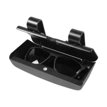 Imagem de SCUARI Estojo de óculos de sol, acessórios de carro estojo de óculos com fivela magnética, estojo de armazenamento protetor de óculos automotivos, acessórios de viseira de veículos, adequado para a