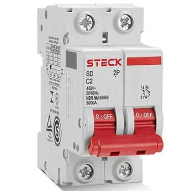 Imagem de Disjuntor Bipolar 63 amperes Curva C 3ka Steck SDD62C63