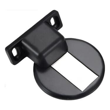 Imagem de 2X Prendedor De Porta Batente Magnético Slim Aço Preto