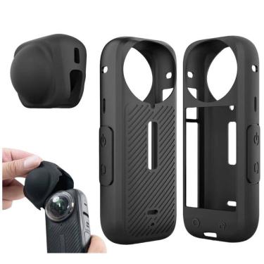 Imagem de Capinha Silicone Com Protetor Lente Para Câmera Insta 360 X4