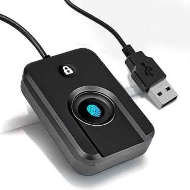 Imagem de JIANBOLAND Leitor de impressão digital USB para Windows10/11, Windows Hello Fingerprint Reader Tela de bloqueio com um clique, configuração automática de driver com cabo de 1,5 m - Windows Login sem