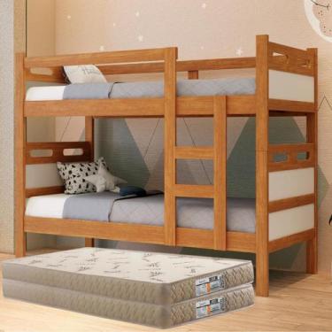 Imagem de Beliche Solteiro Robusta Multifuncional Vira Duas Camas Com Colchão D3