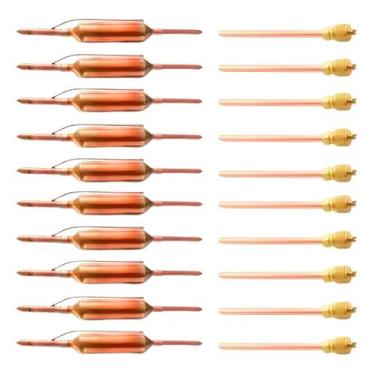 Imagem de Kit 10 Filtro Sílica Capilar Com Rabicho E 10 Válvula Serviço Schrader