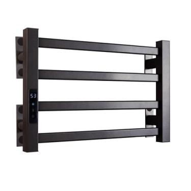 Imagem de Toalheiro Elétrico Térmico Aquecido 30X 45 - Preto - 110V - Fino Inox