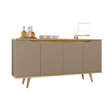 Imagem de Aparador Buffet Grace com 4 Portas e Pés de Madeira Maciça - CASA D, F