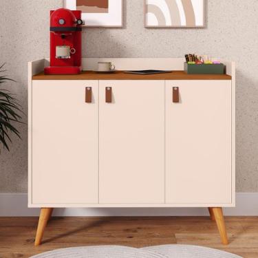 Imagem de Aparador Buffet Retrô Sala De Estar Pés Em Madeira Hall De Entrada Pra