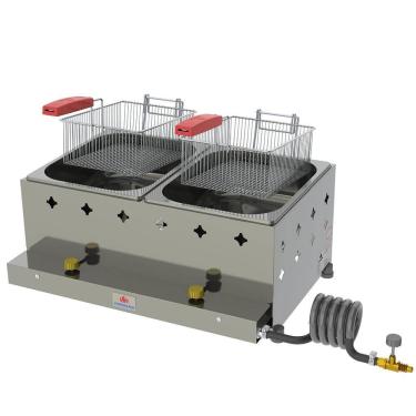 Imagem de Fritador Retangular Progás a Gás Alta Pressão com Kit Gás e 2 Cestos Capac/ 10 Litros PR-20 G GN