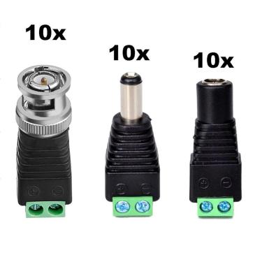 Imagem de 10X Plug P4 Macho + 10X Plug P4 Fêmea + 10X Plug Bnc Macho =