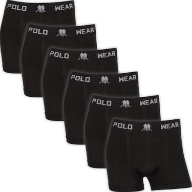 Imagem de Kit 6 Cuecas Boxer Polo Wear Masculina Poliéster Sem Costura Cueca Box