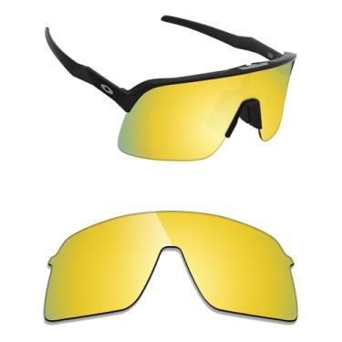 Imagem de Alphax Lentes de reposição polarizadas espelhadas ouro 24K Elite para óculos de sol Oakley Sutro Lite OO9463