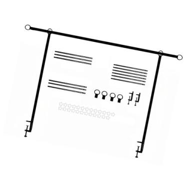 Imagem de UGPLM Suporte de arco de mesa de metal ajustável com clipes versáteis para acessórios de decoração de festivais 49-98 polegadas de comprimento 27,5-47,2
