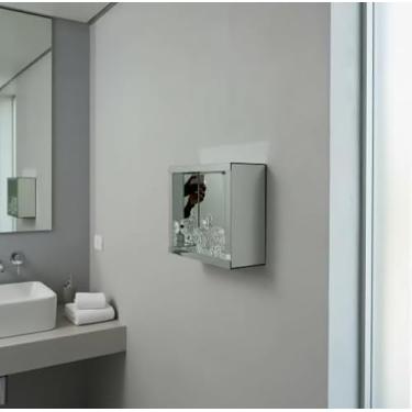 Imagem de Nicho Banheiro Sala Espelho Prata Decoração Luxo