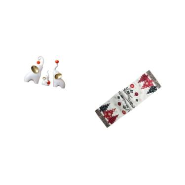 Imagem de Fenteer Figuras de Família de Elefantes E Caminho de Mesa de Natal, Esculturas de Animais Sazonais para Decoração de Mesa de Natal, Sala de Estar, Quarto, Cas